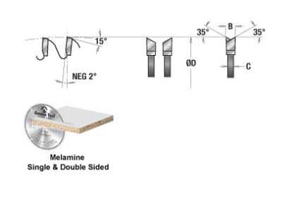 Carbide Tipped Double-Face Melamine 10 inch 80T Saw Blade J87777