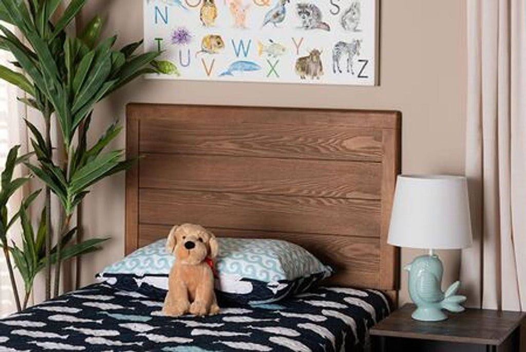 Walnut Brown Finished Wood Twin Size Headboard X33817