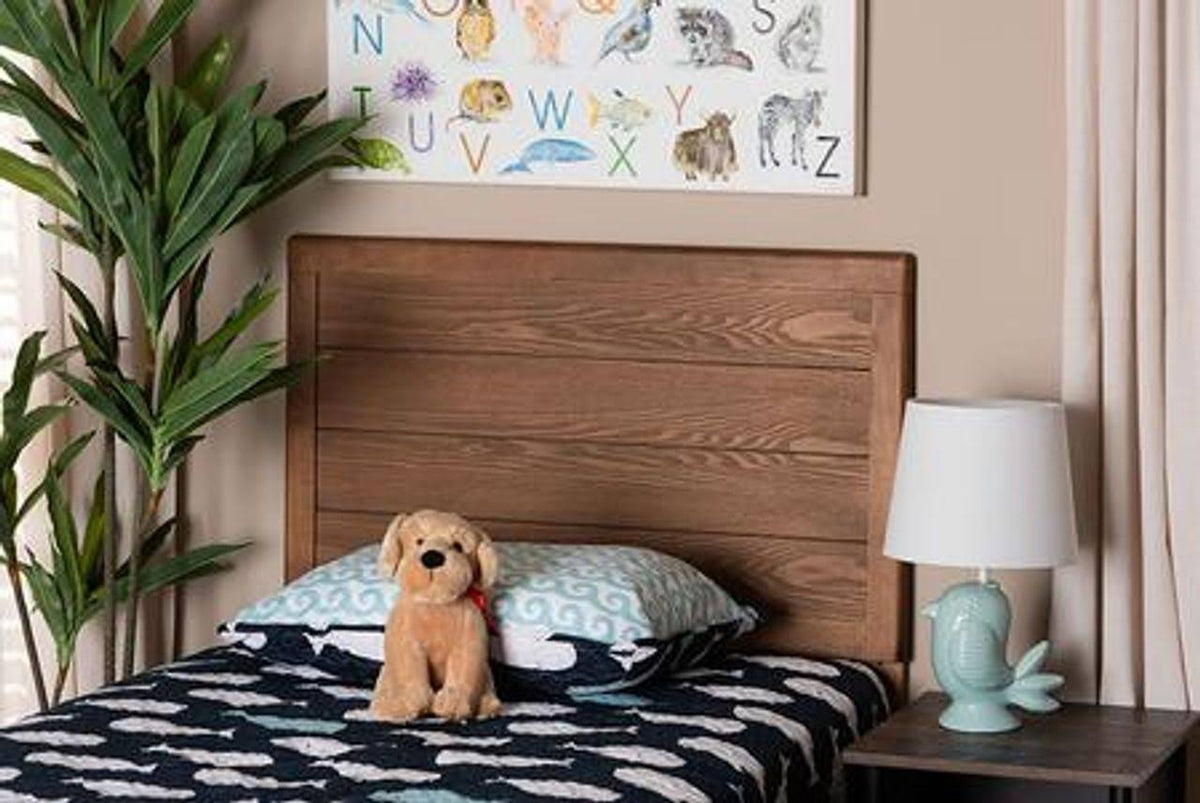 Walnut Brown Finished Wood Twin Size Headboard X33817