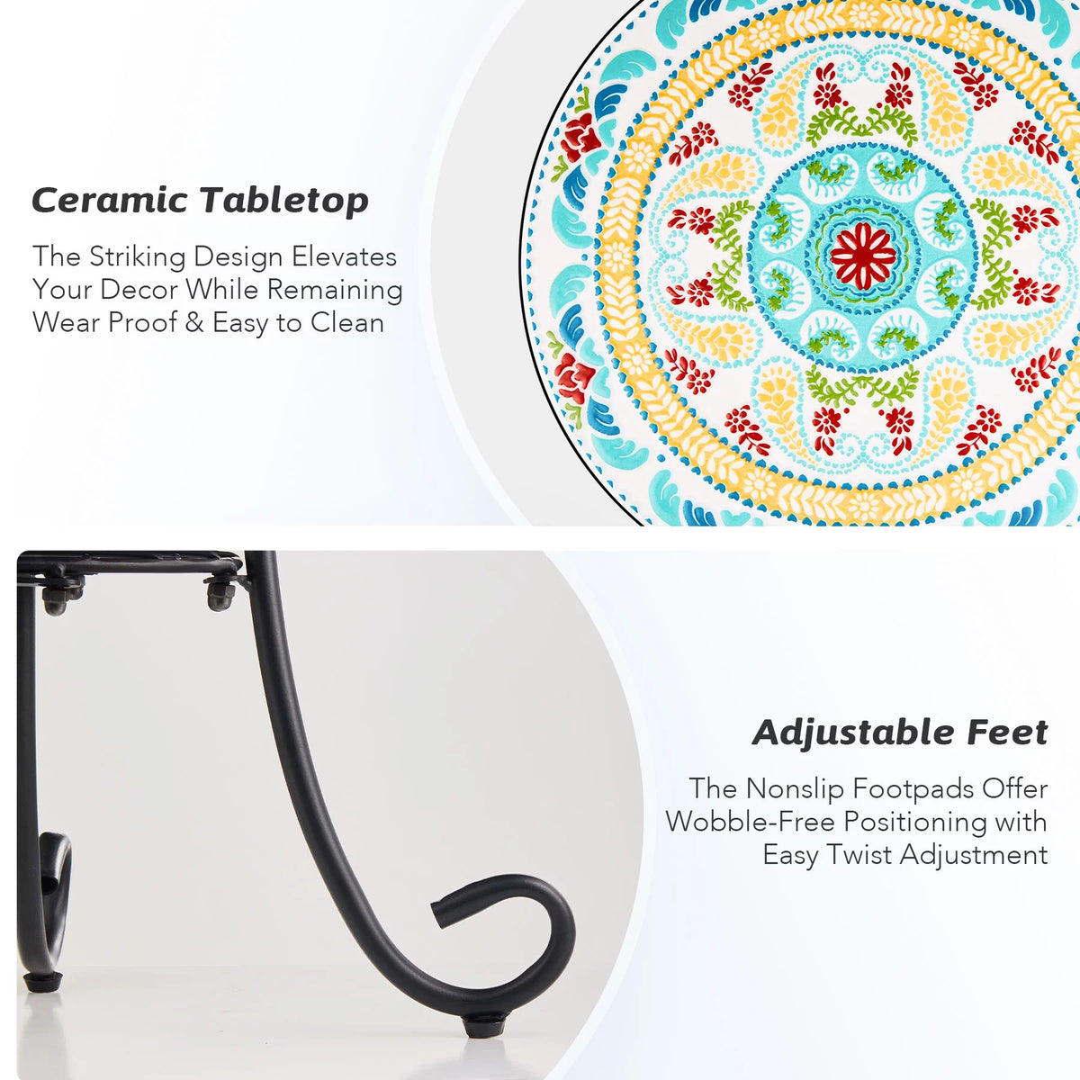 Side Table with Ceramic Tabletop D3830