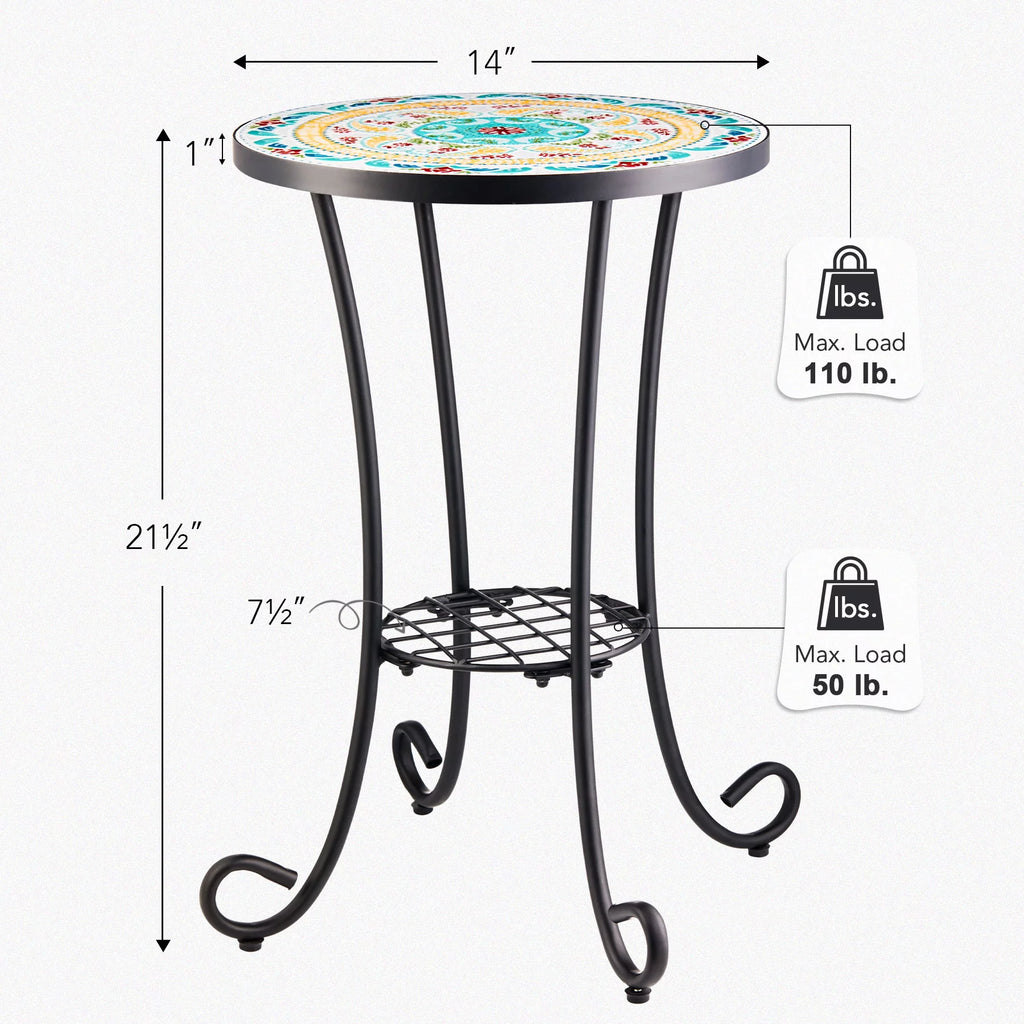 Side Table with Ceramic Tabletop D3830