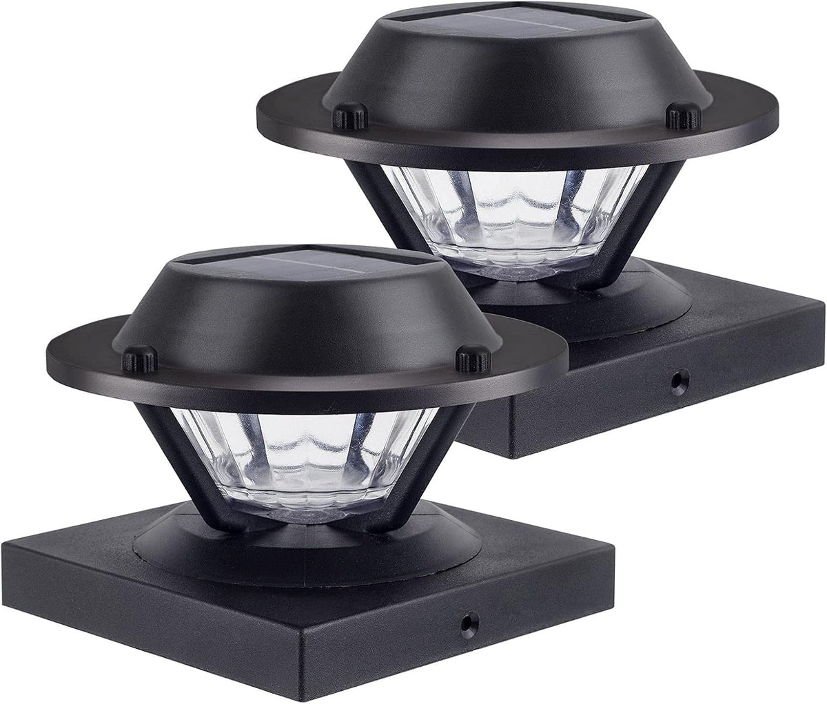 2 Pack Black Solar Post Lights V226