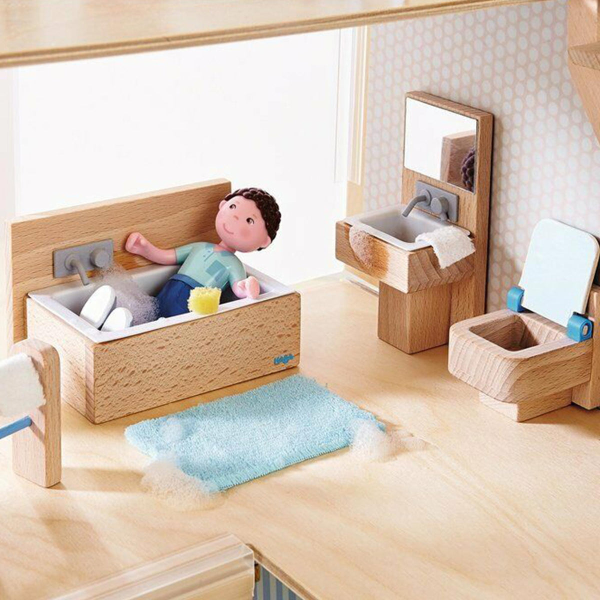 Wooden Dollhouse Bathroom Set K36595
