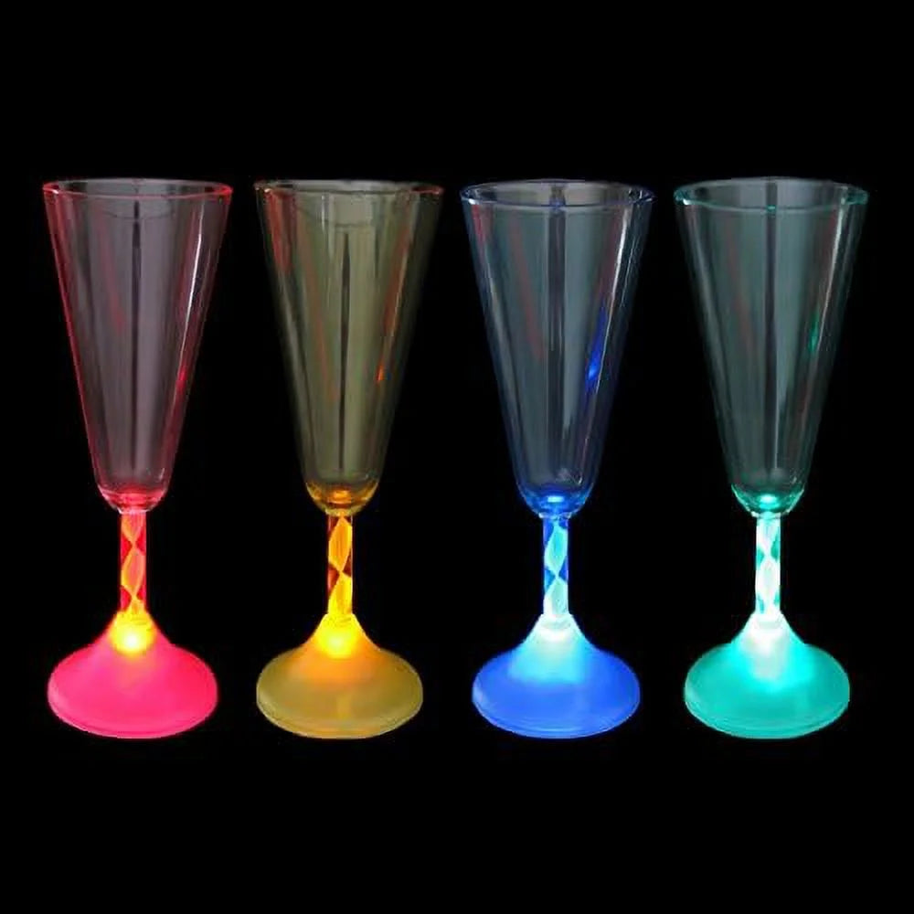 6 Oz LED Light Up Champagne Flutes Set Of 6 K76570