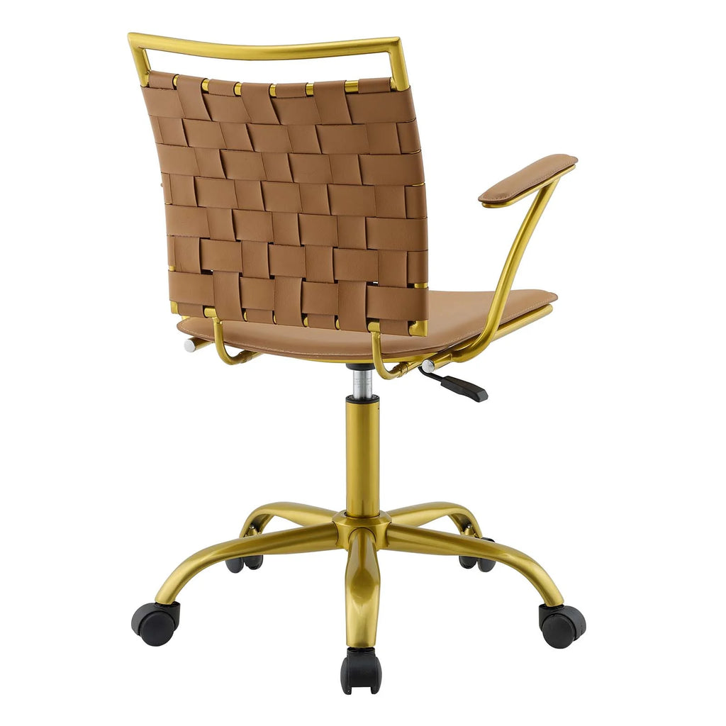 Faux Leather Office Chair in Tan Y530581