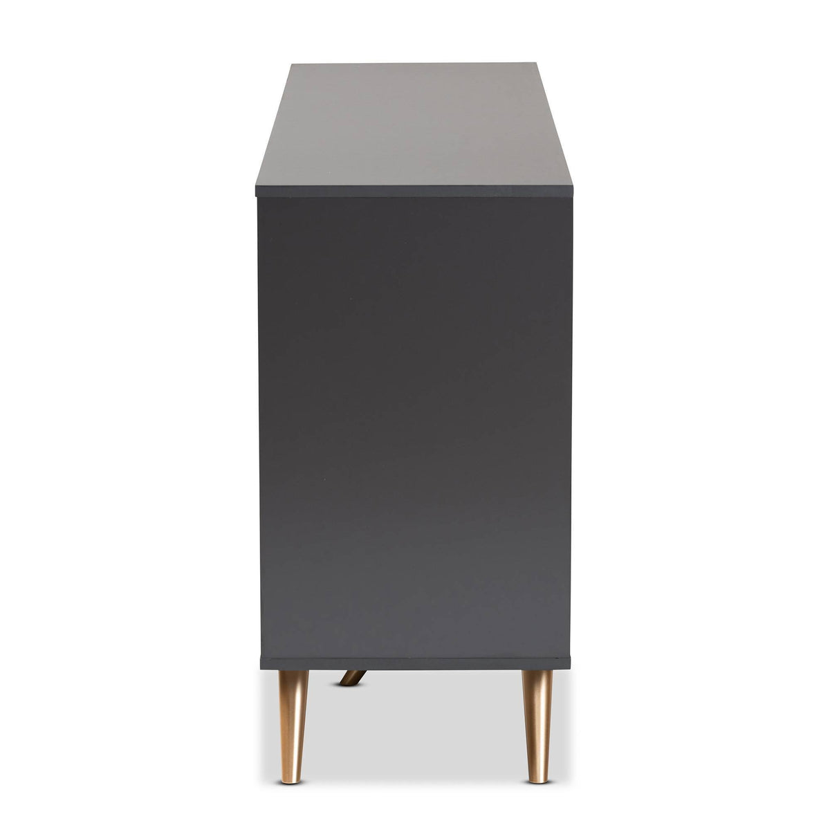 Dark Grey and Gold Finished Wood 2-Door Sideboard Buffet H825